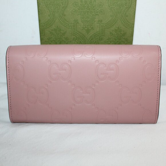 NWT GUCCI GG Jumbo Leather Embossed Continental Wallet Snap 772791 - Picture 3 of 9